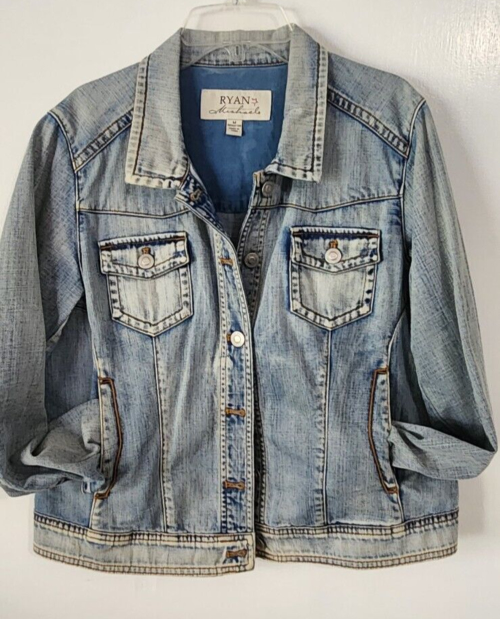 Ryan Michael Jacket Womens Medium Denim jean coat